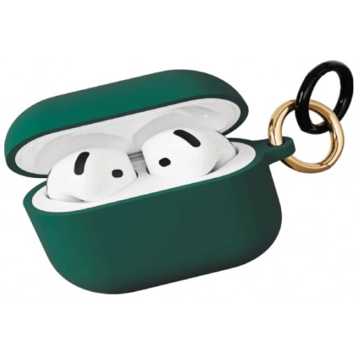 Чехол силиконовый VLP Soft Touch, с кольцом, для AirPods 4, зеленый