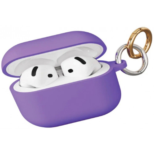 Чехол силиконовый VLP Soft Touch, с кольцом, для AirPods 4, лавандовый