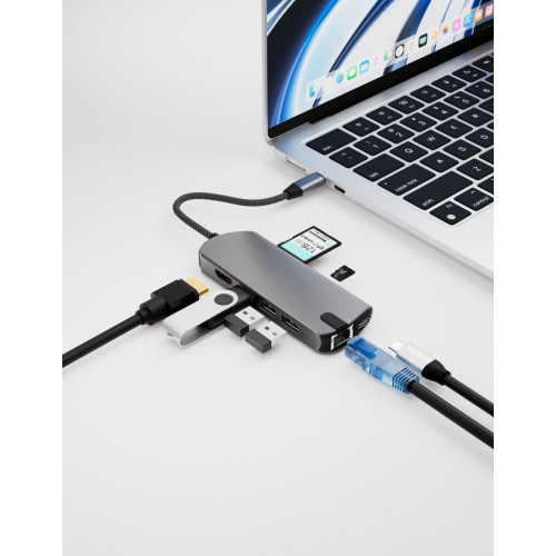 Адаптер VLP Infinity USB-C Hub 8 в 1, графит
