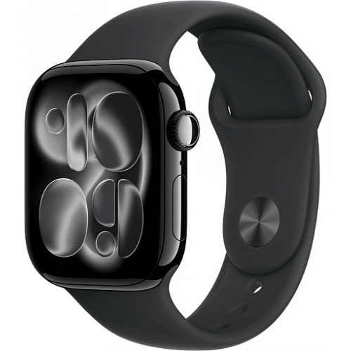 Apple Watch Series 11 46mm Jet Black Aluminum Case with Sport Band Black