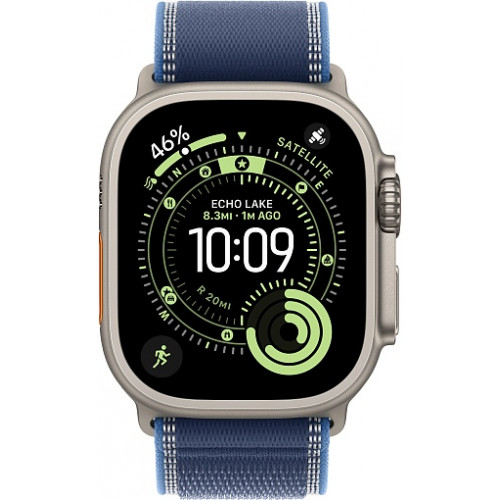 Apple Watch Ultra 3 (2025) 49mm Natural Titanium Case with Blue/Bright Blue Trail Loop
