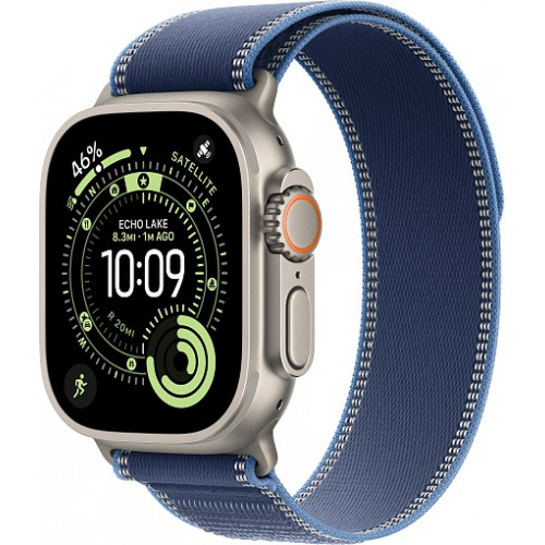 Apple Watch Ultra 3 (2025) 49mm Natural Titanium Case with Blue/Bright Blue Trail Loop