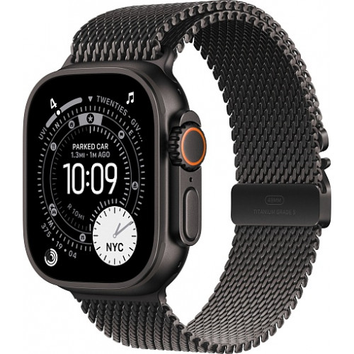 Apple Watch Ultra 3 (2025) 49mm Black Titanium Case with Black Titanium Milanese Loop