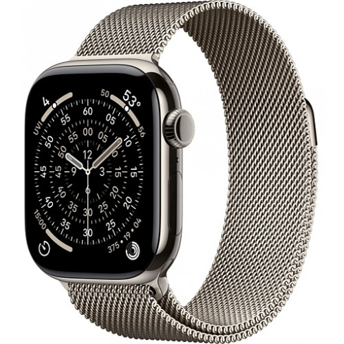 Apple Watch Series 11 46mm Natural Titanium Case with Milanese Loop Natural