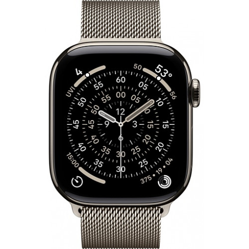 Apple Watch Series 11 46mm Natural Titanium Case with Milanese Loop Natural