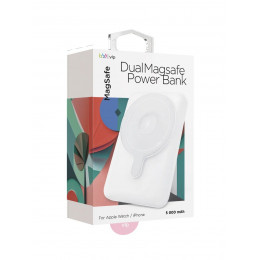 Аккумулятор внешний "vlp" Dual Magsafe PowerBank 5000 mAh, 3A, USB-C, белый