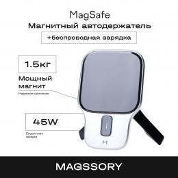 Автомобильный комплект Magssory, с магнитами, совместим с MagSafe, Midnight