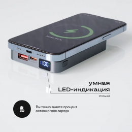 Беспроводной внешний аккумулятор 5000мАч Magssory Robo Design, кевлар (арамид), с магнитами, совместимый с MagSafe, полночь