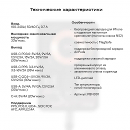 Беспроводной внешний аккумулятор 5000мАч Magssory Robo Design, кевлар (арамид), с магнитами, совместимый с MagSafe, полночь