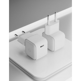 Сетевое зарядное устройство VLP G-Charge 30Вт USB-C, PD, QC, белый
