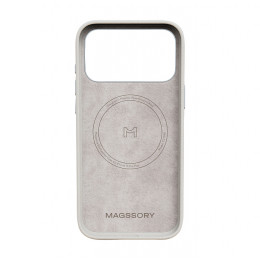Чехол Magssory для iPhone 17 Pro, экокожа, MagSafe, ivory
