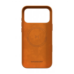 Чехол Magssory для iPhone 17 Pro, экокожа, MagSafe, orange