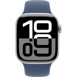 Apple Watch S10 46mm Sport Band, Silver/Denim