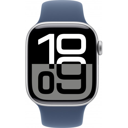 Apple Watch S10 46mm Sport Band, Silver/Denim