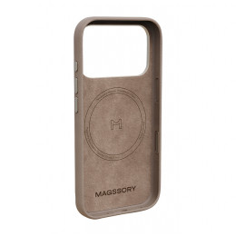 Чехол Magssory для iPhone 17 Pro, экокожа, MagSafe, Latte
